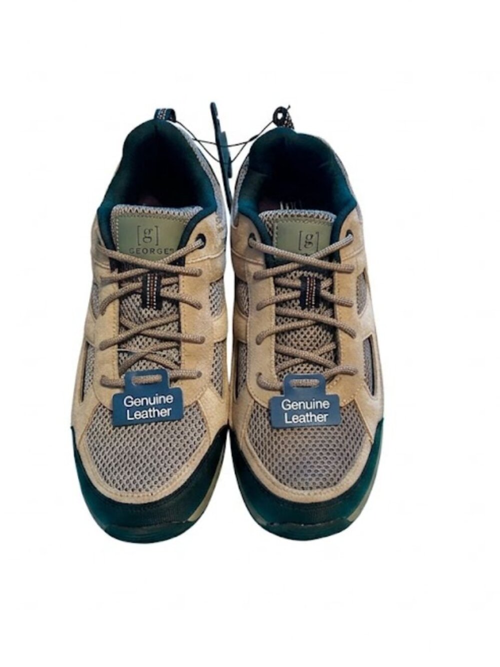 NWT George Men’s 10 Tan & Black Suede Leather Hiking Walking Shoes Trail